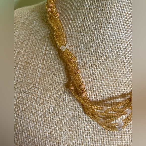 Elegant Gold Beaded Necklace - Picture 2 of 5